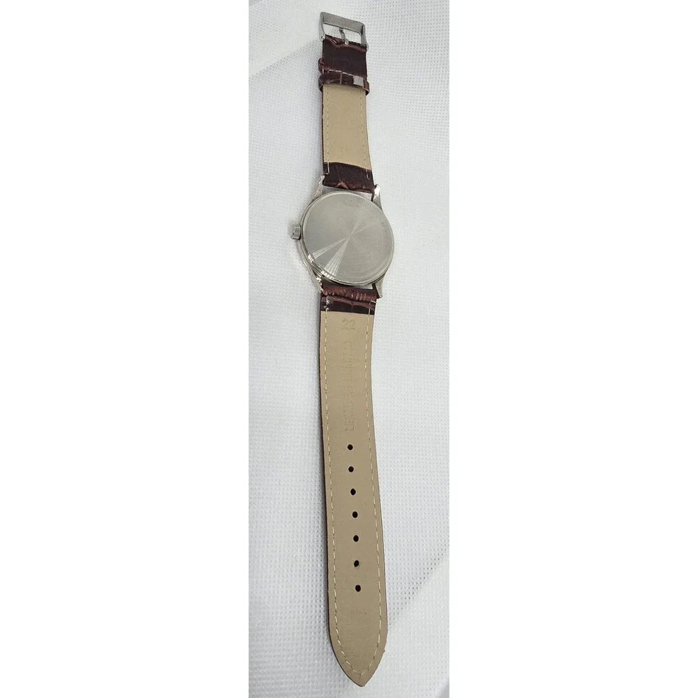 Men's Caravelle New York by Bulova Black Dial Brown Leather Strap Watch 13